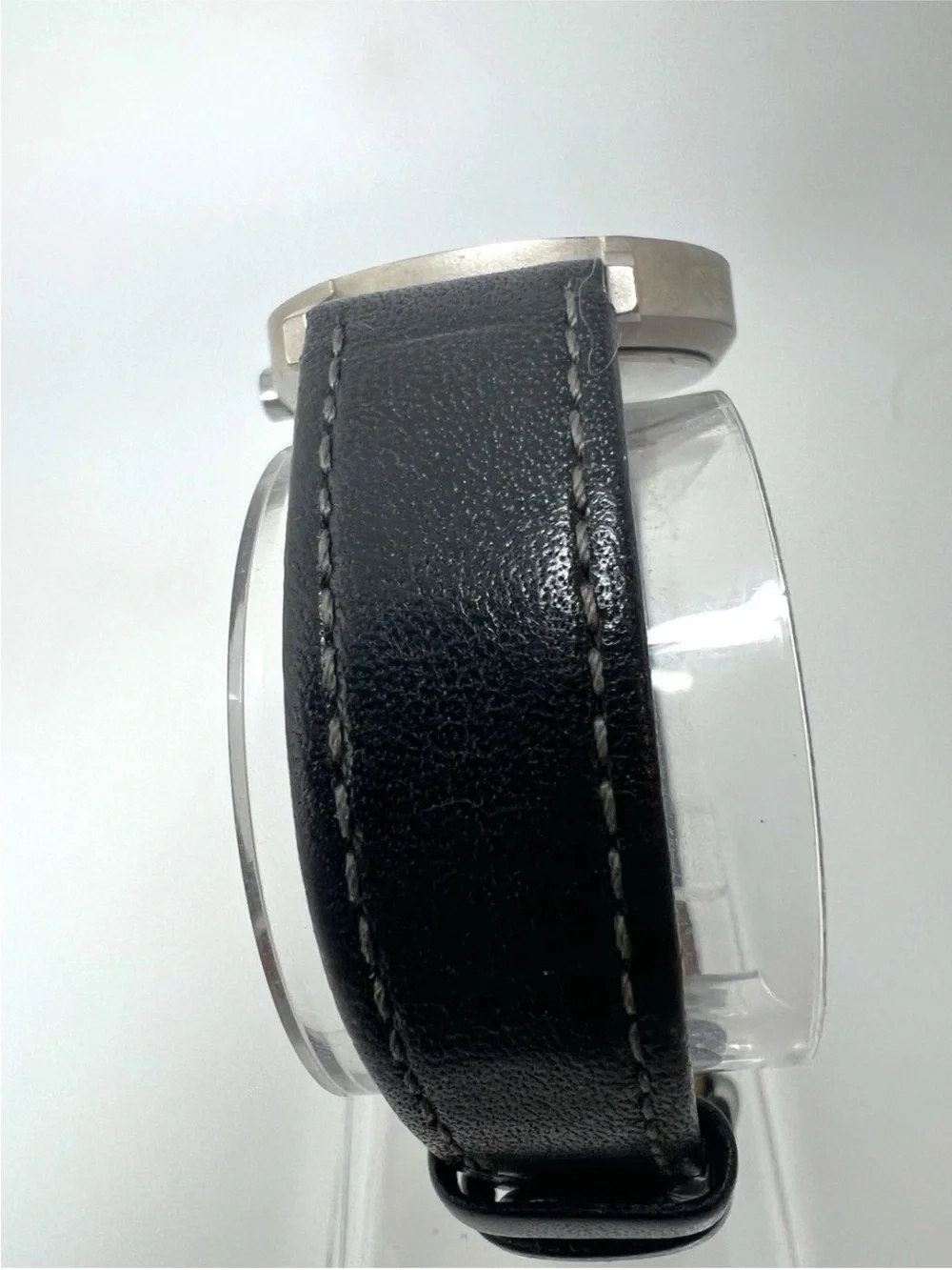 Rail Watch by Orosil Black Dial Leather Strap Watch